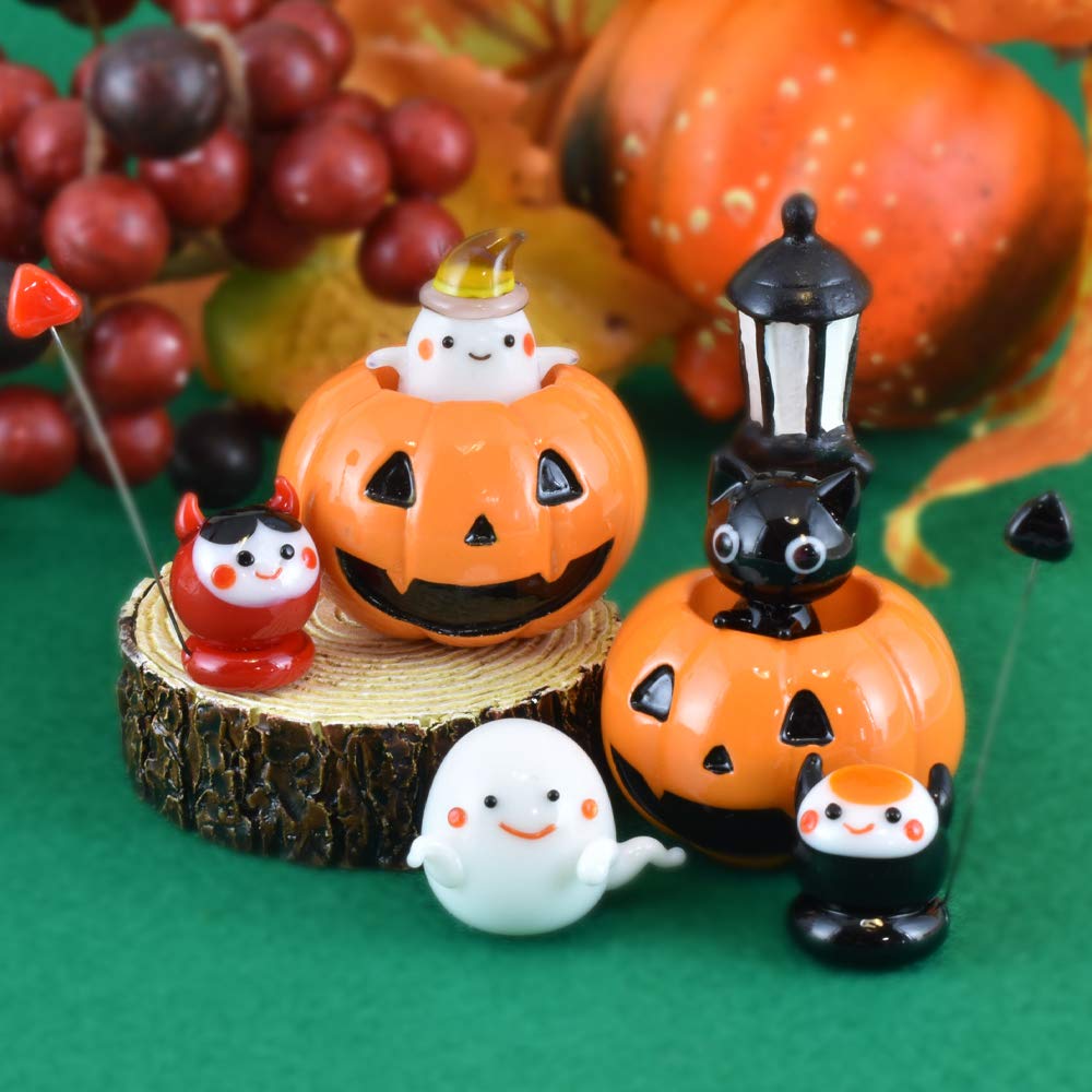 Amazon.co.jp: かわいい手作り ガラス細工 ハロウィン かぼちゃ入り